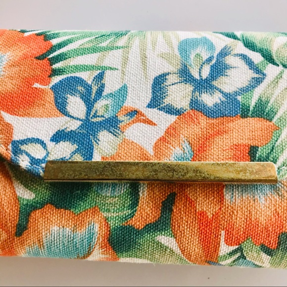 MMS Design Studio tropical Fabric Clutch Purse - Picture 7 of 12